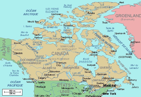 Carte du Canada