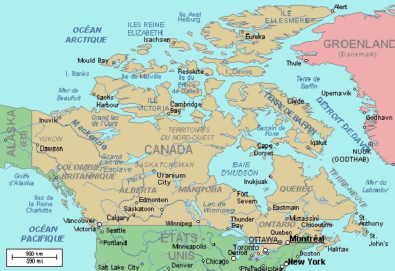 Carte du Canada