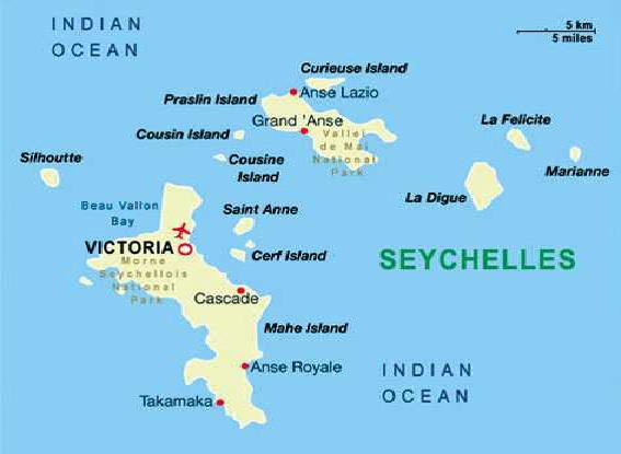 Carte des Seychelles