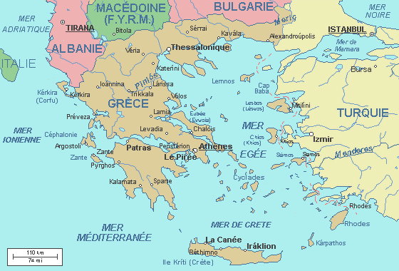 Carte de la Grèce