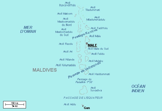 Carte des Maldives