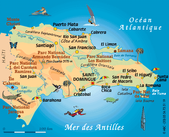 Carte République Dominicaine