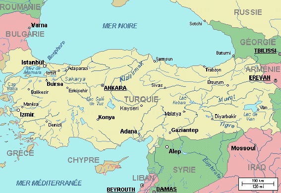 Carte de la Turquie